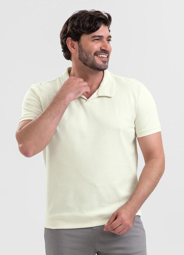 Camisa Polo em Algodão Off White