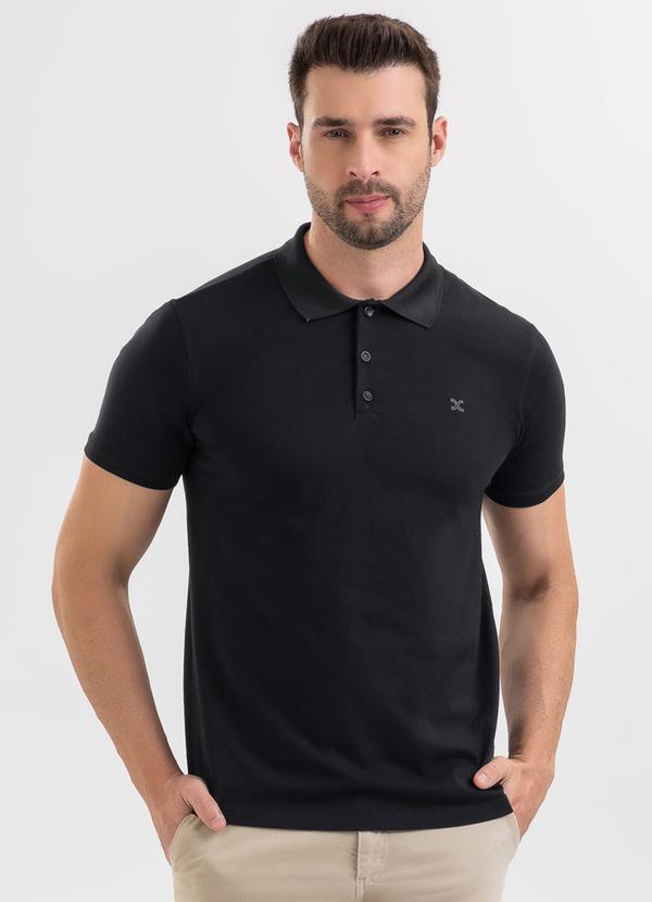 Camisa Polo em Algodão Preto