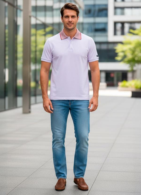 Camisa Polo em Malha Piquet Branco