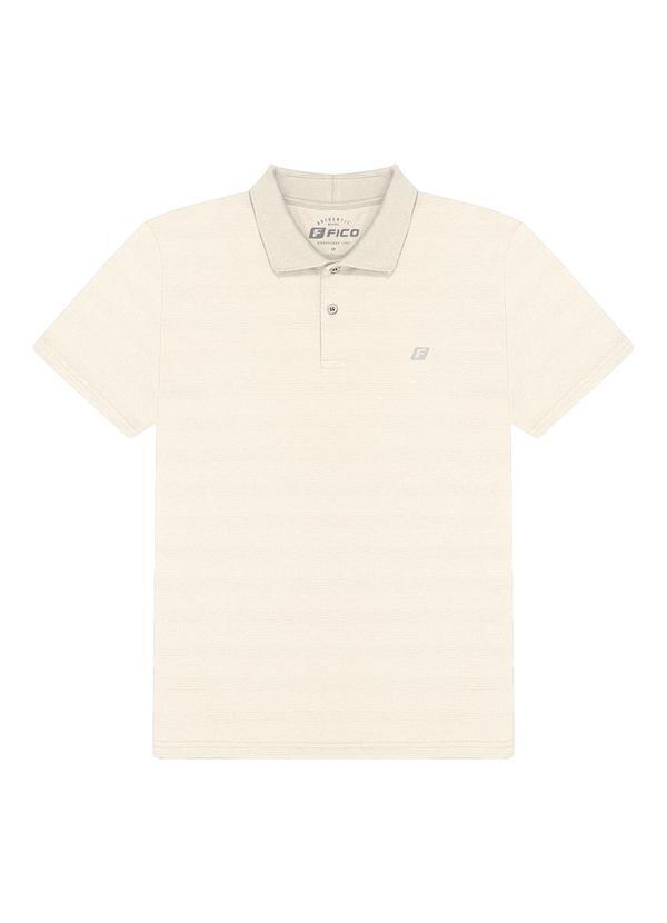 Vista 2 Camisa Polo em Malha Texturizada Branco Exco Exco
