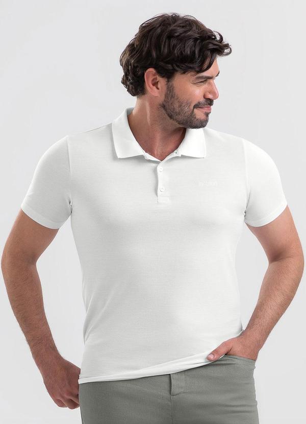 Camisa Polo em Piquet Branco