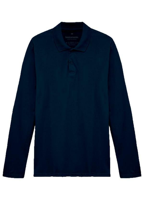Vista 2 Camisa Polo Manga Longa Masculina Basicamente Basicamente