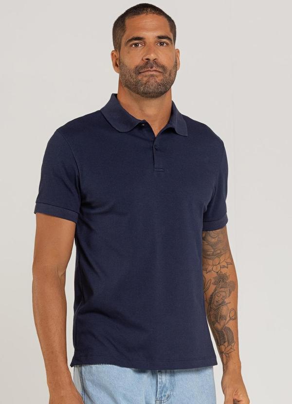 Camisa Polo Masculina Azul Marinho