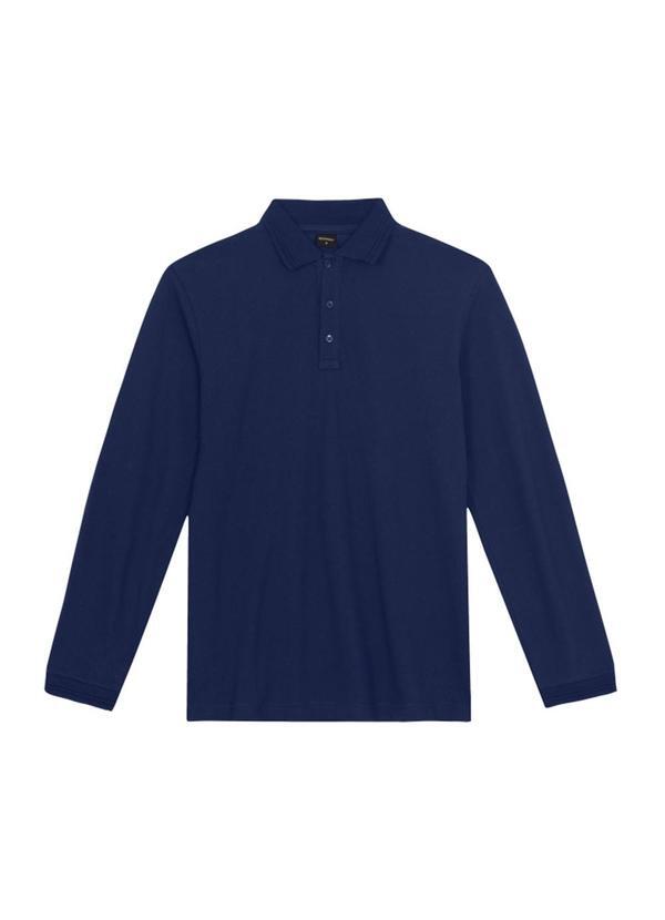 Camisa Polo Masculina em Piquet Azul