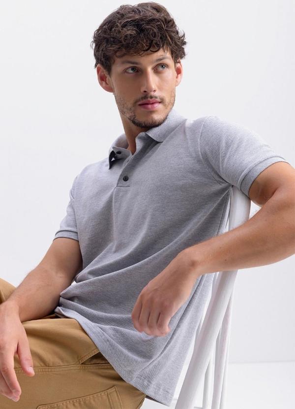 Camisa Polo Masculina Essencial Cinza