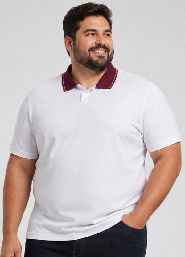 Camisa Polo Masculina Plus Size Manga Curta Bege