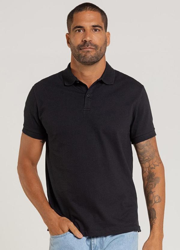 Camisa Polo Masculina Preto