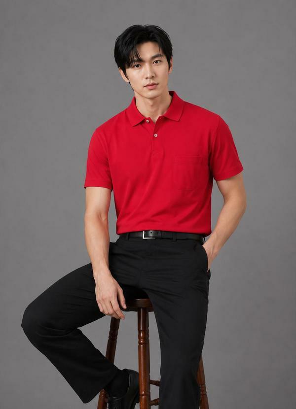Camisa Polo Plus Size Masculina Vermelho