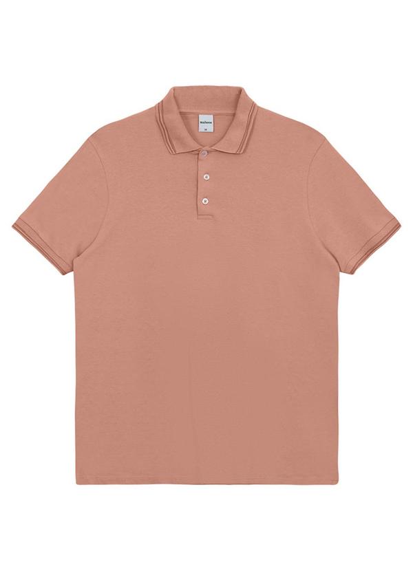 Camisa Polo Regular em Linho Rosê