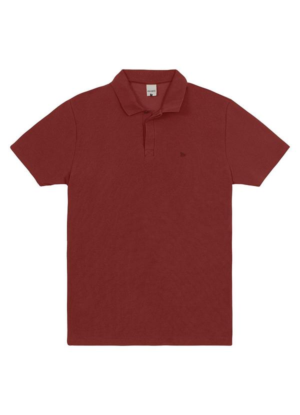Vista 2 Camisa Polo Regular Texturizada Bordô Malwee Malwee