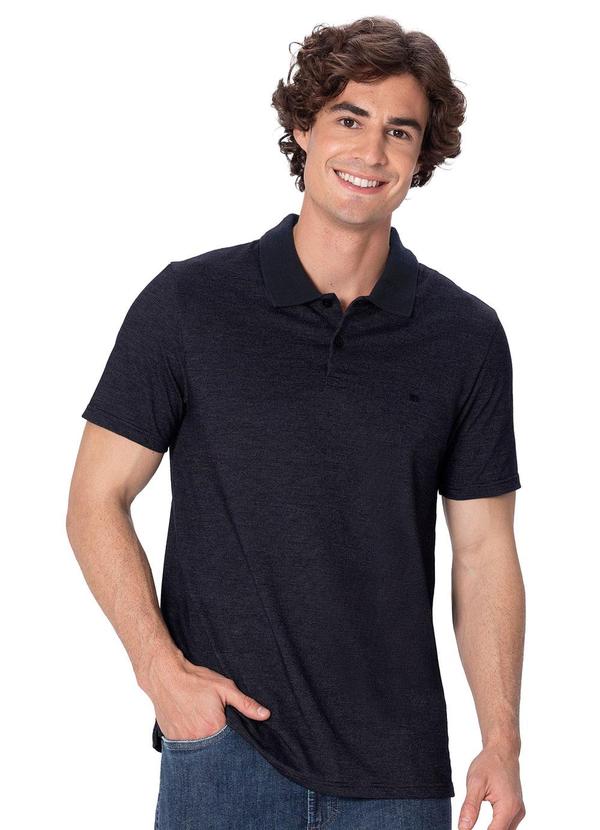Camisa Polo Slim com Bordado Azul Marinho