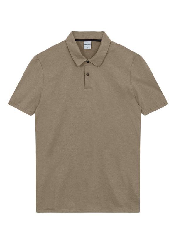 Camisa Polo Slim em Malha Maquinetada Taupe