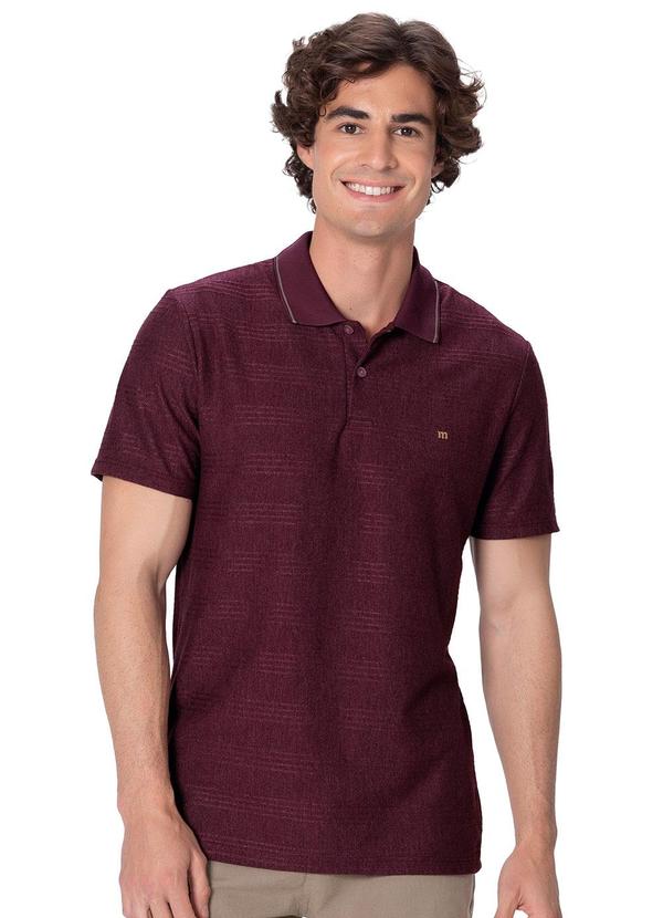 Camisa Polo Slim em Moletinho Bordô