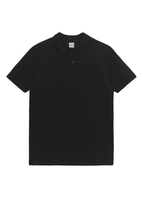 Camisa Polo Slim Texturizada Preto