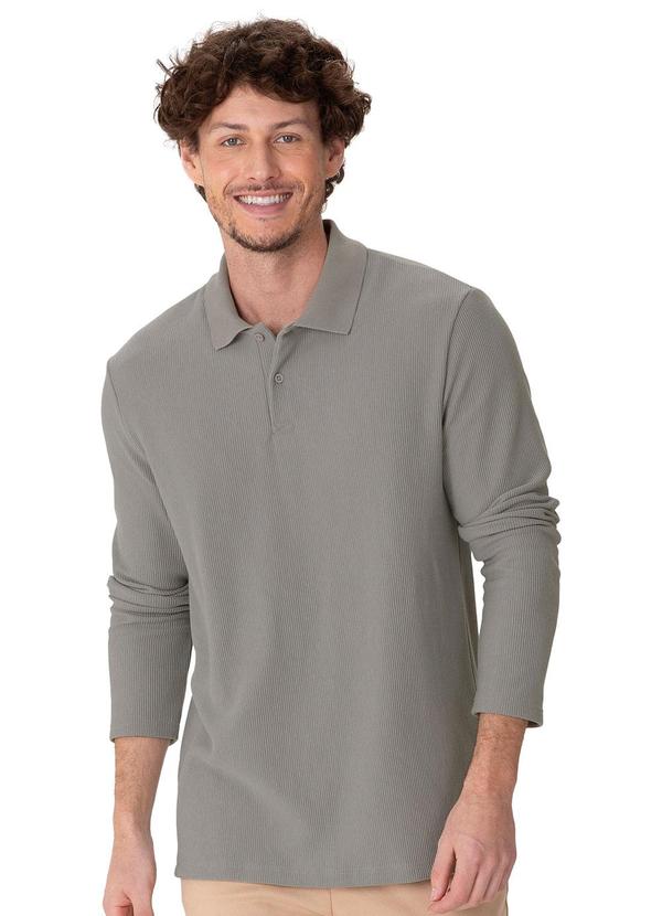 Camisa Polo Texturizada Taupe