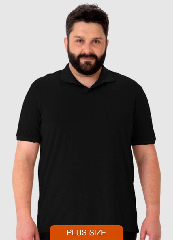 Camisa Preto Polo em Malha