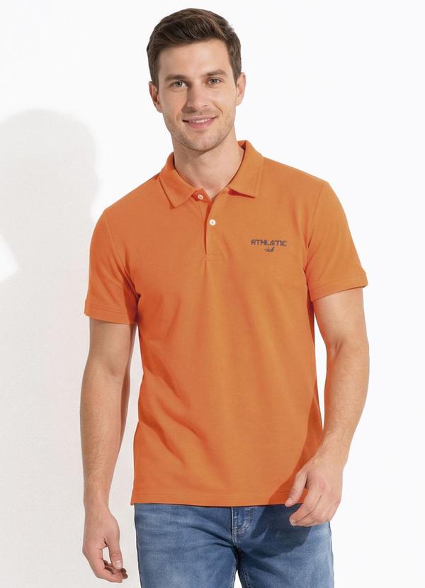 Camiseta Masculina Polo Piquet Laranja