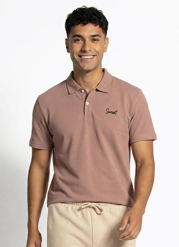 Camiseta Masculina Polo Piquet Marrom