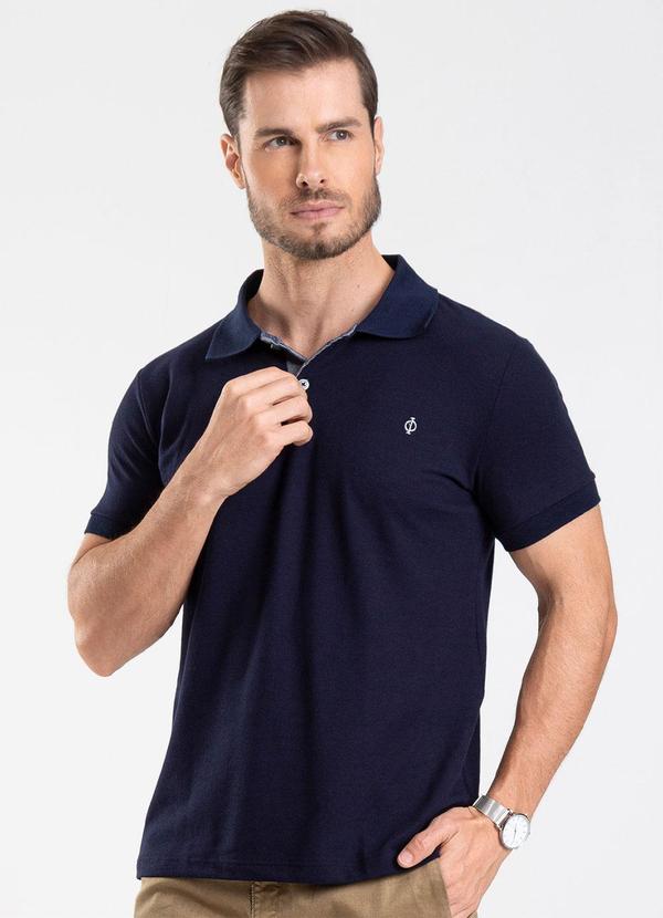 Polo Masculina Básica Azul