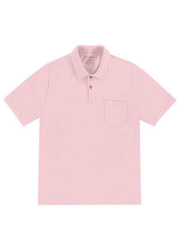 Vista 2 Polo Masculina com Bolso Cotton Leve Rosa Diametro Diametro