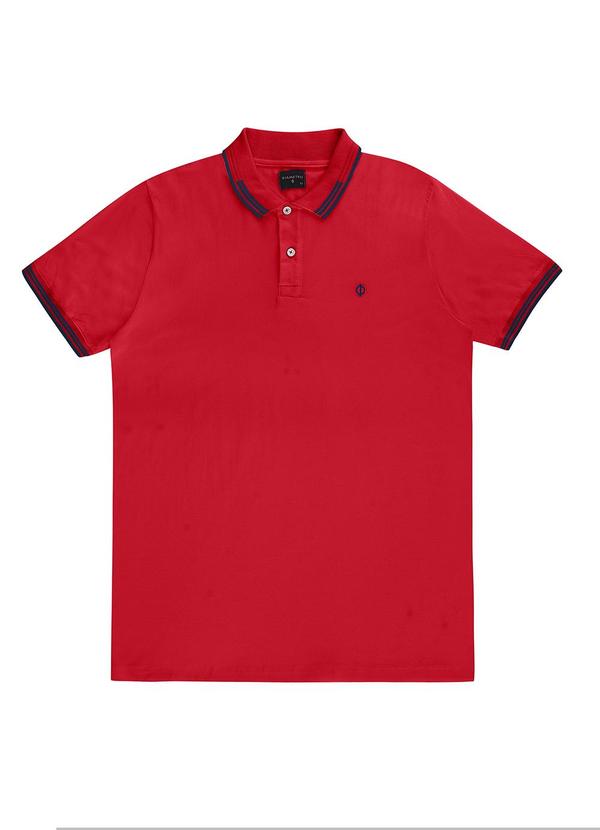 Polo Masculina em Cotton Leve Diamentro Vermelho