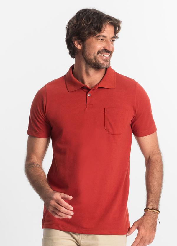 Polo Masculina Pique Vermelho