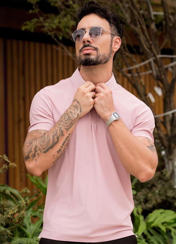 Polo Sporttech Botão Rose