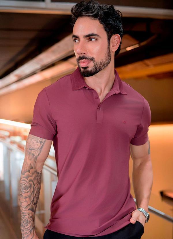 Polo Sporttech Gola Masculina Bordo