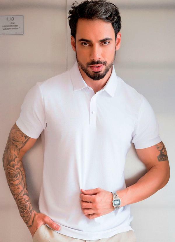Polo Sporttech Gola Masculina Branco