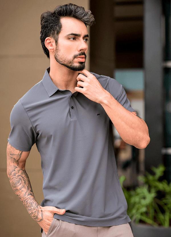 Polo Sporttech Masculina Grafite