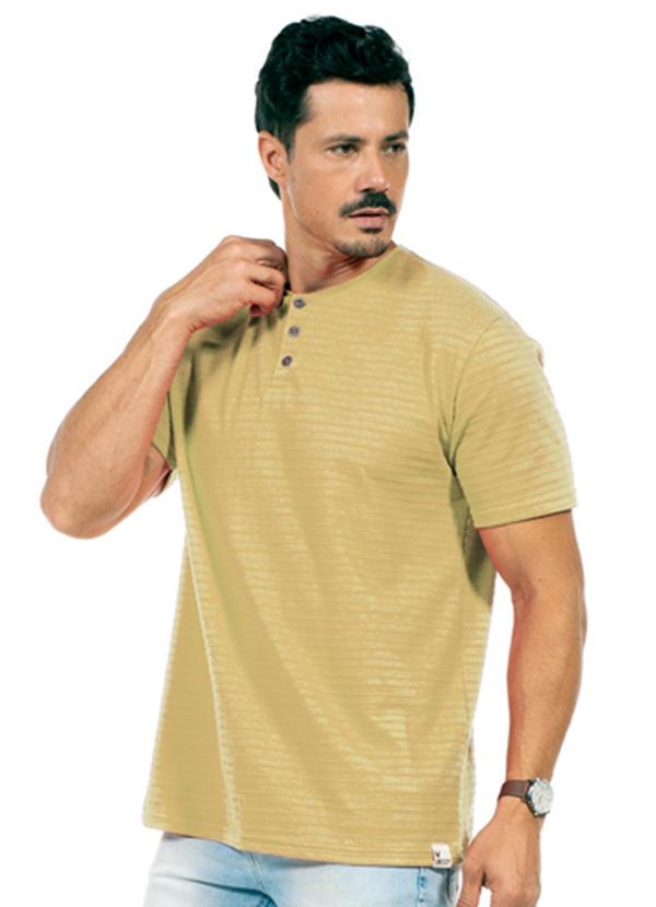 Vista 2 Camisa Masculina Bege
