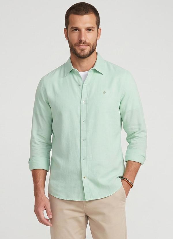 Camisa Masculina Manga Longa Visco Cotton Verde