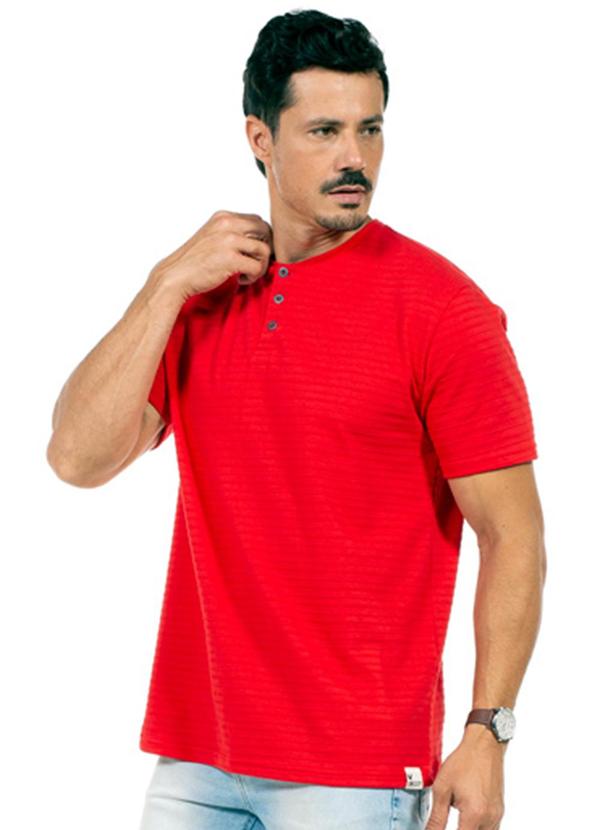 Vista 2 Camisa Masculina Vermelha