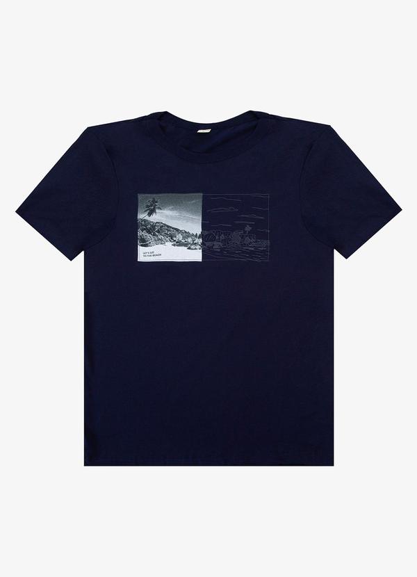 Vista 2 Camiseta Adulto Masculino em Meia Malha Azul Select Select