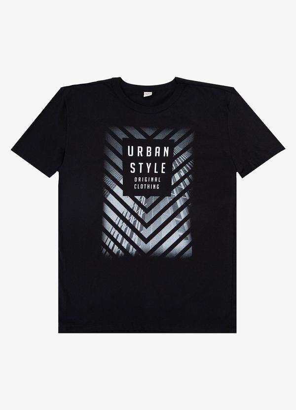 Camiseta Adulto Masculino em Meia Malha Preto