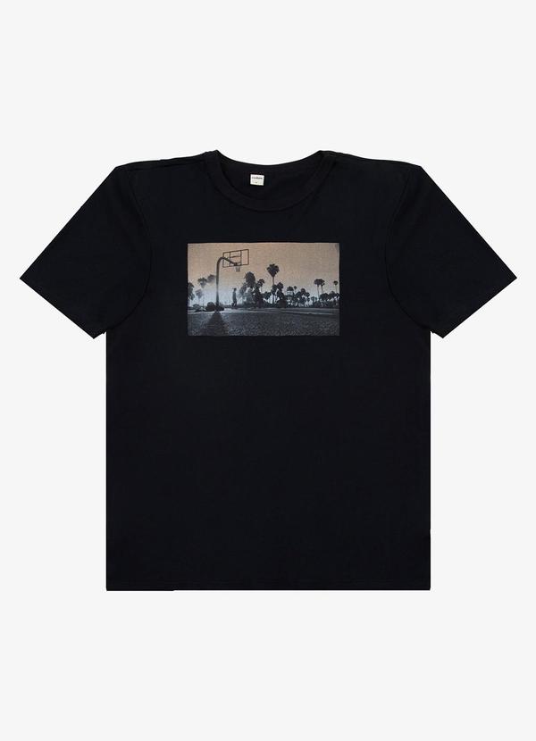 Vista 2 Camiseta Adulto Masculino em Meia Malha Preto Select Select