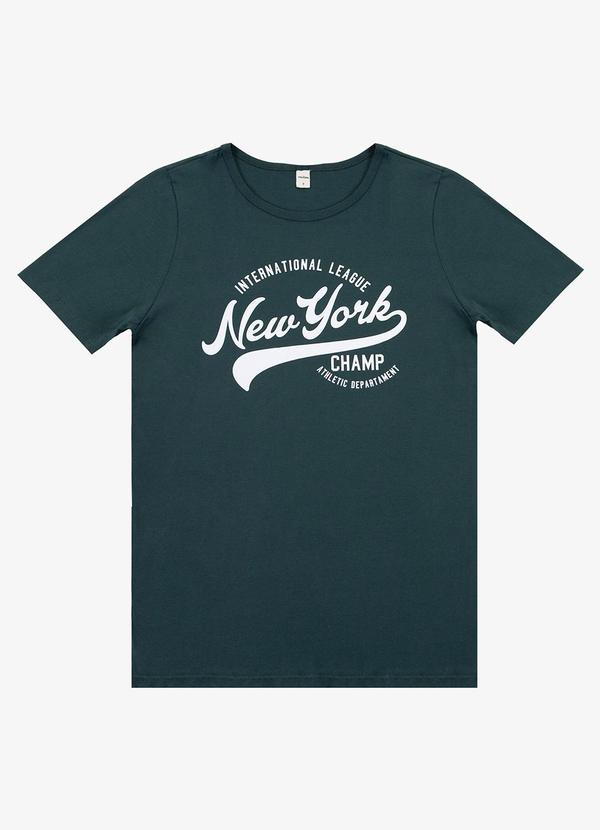 Vista 2 Camiseta Adulto Masculino em Meia Malha Verde Rovitex Rovitex