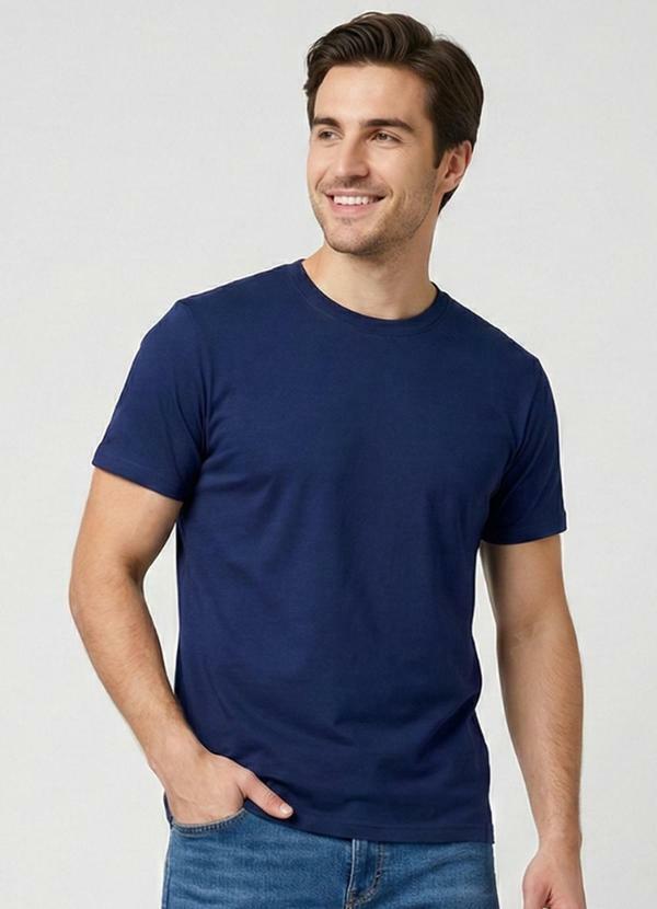 Vista 2 Camiseta Básica Masculina T-Shirt Azul Yends Fashion Yends Fashion