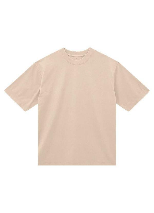Camiseta Boxy em Malha Areia