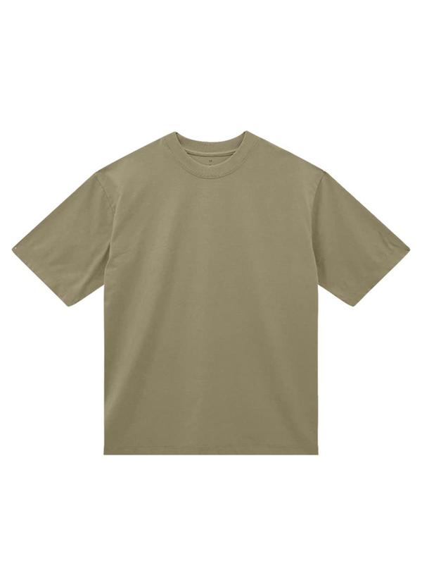 Camiseta Boxy em Malha Verde Musgo