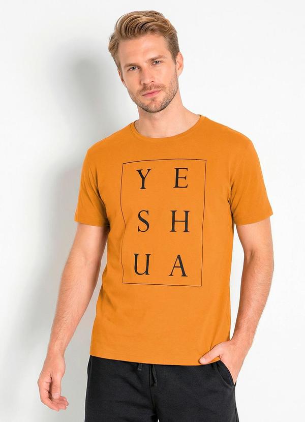 Camiseta Caramelo Manga Curta com Estampa