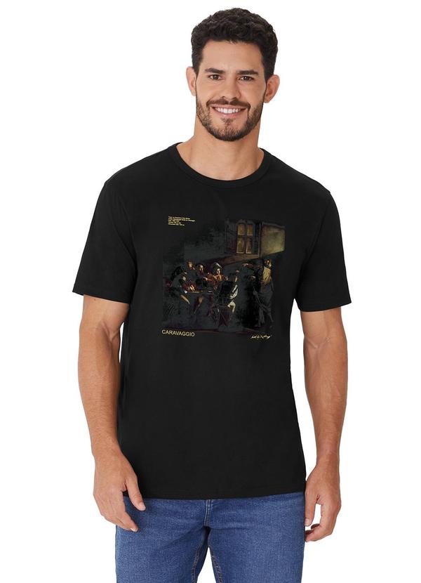 Camiseta Caravaggio em Malha de Algodão Preto