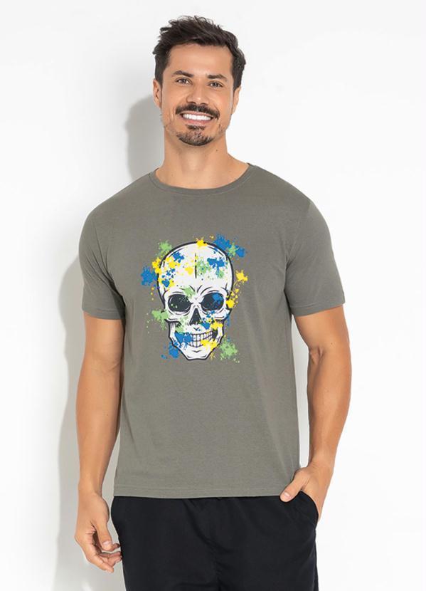 Camiseta Cinza Estampada