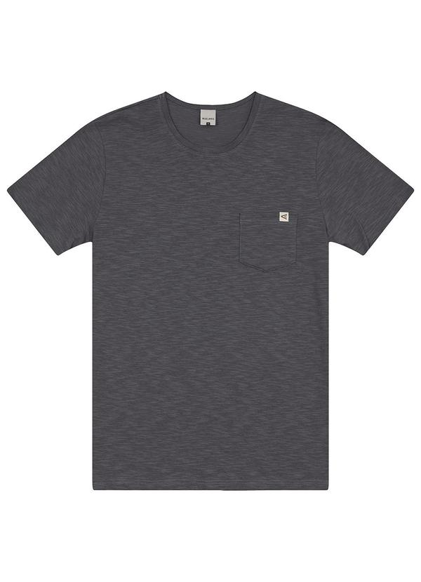 Vista 2 Camiseta com Bolso em Malha Rajada Cinza Chumbo Malwee Malwee