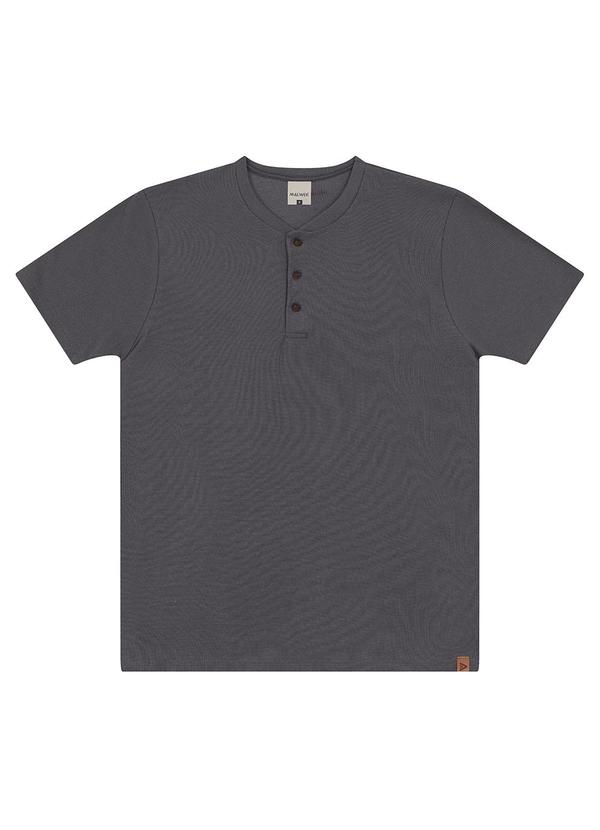 Vista 2 Camiseta com Botões em Malha Texturizada Cinza Ch Malwee Malwee