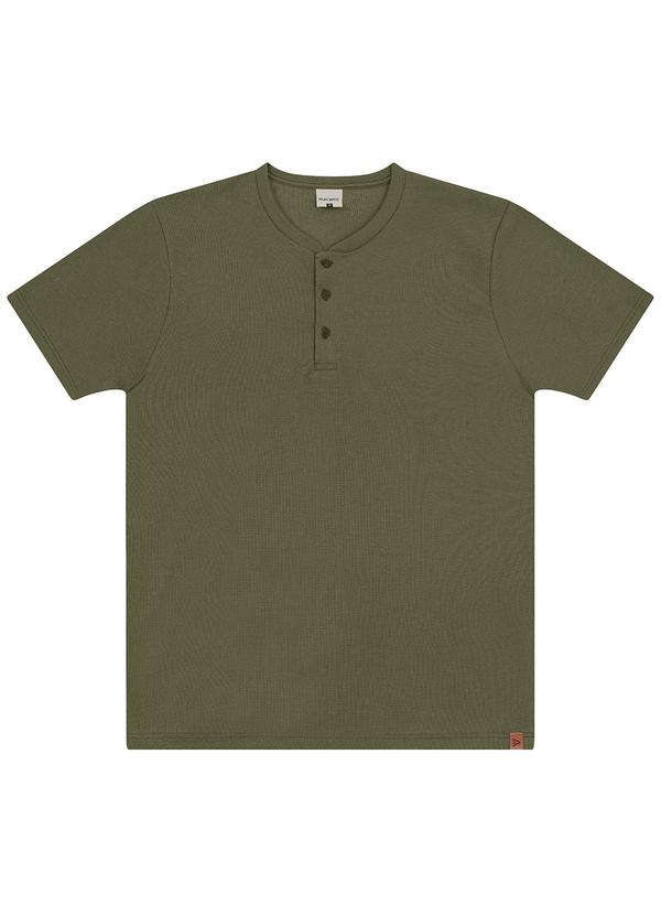 Vista 2 Camiseta com Botões em Malha Texturizada Verde Mi Malwee Malwee