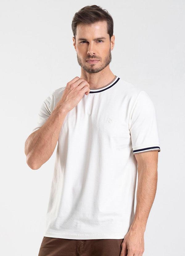 Camiseta Cotton e Retilínea Bege