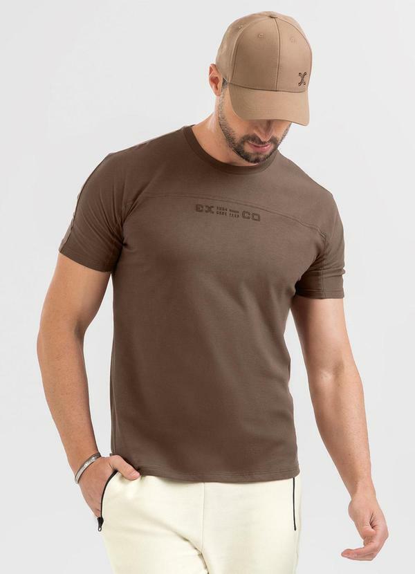 Camiseta em Algodão Marrom Escuro
