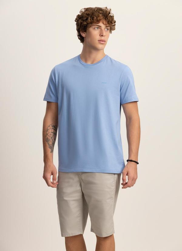 Camiseta em Algodão Penteado Azul