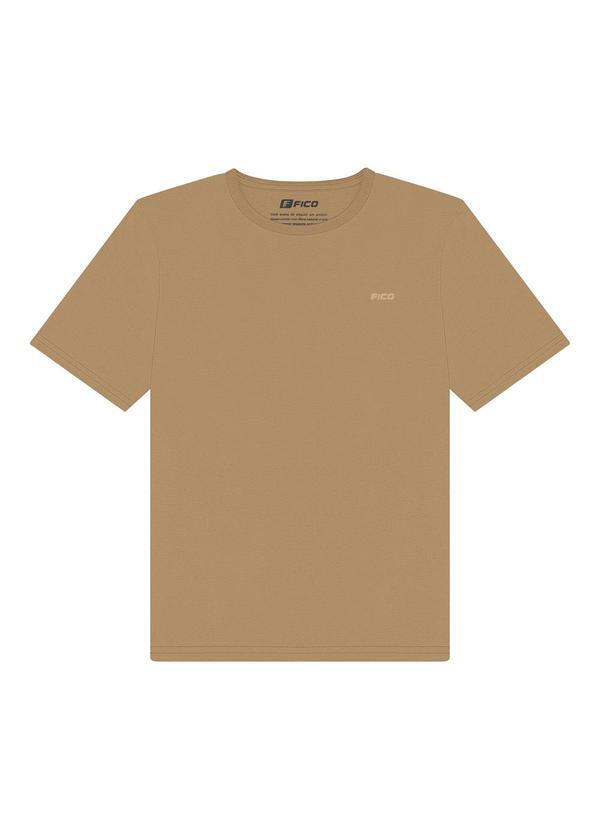 Camiseta em Algodão Penteado Bege